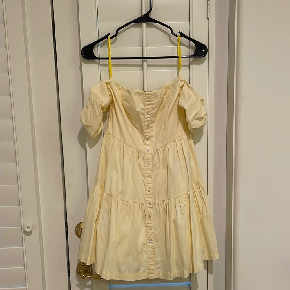STAUD Light Yellow Off-Shoulder Dress - Picture 4 of 6